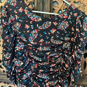 FREE PEOPLE NWT!!! scrunch texture dress size medium with high slit on side.